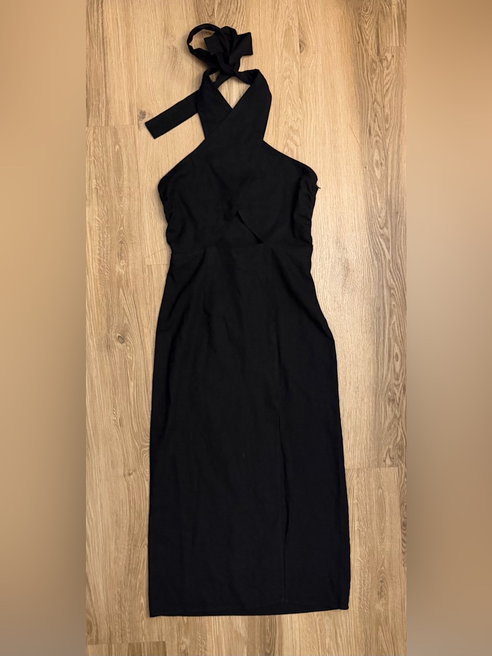 Forever 21 Black Halter Midi Dress